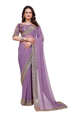 Tejal Creation Self Design Bollywood Georgette Saree(Beige)