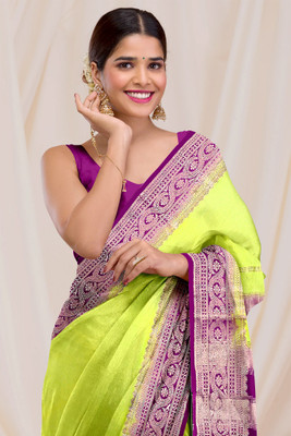 Dharmata Enterprise Digital Print Bollywood Art Silk Saree(Green)