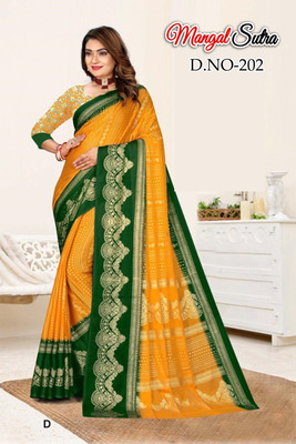 VD PRINTS Printed Leheria Silk Blend Saree(Light Green)