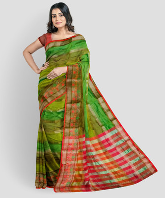 Deetya Creation Printed Bollywood Pure Silk Saree(Green)