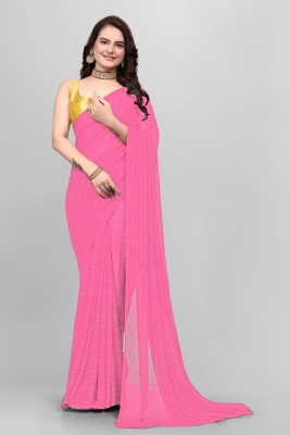 Egretail Self Design Bollywood Viscose Rayon Saree(Pink)