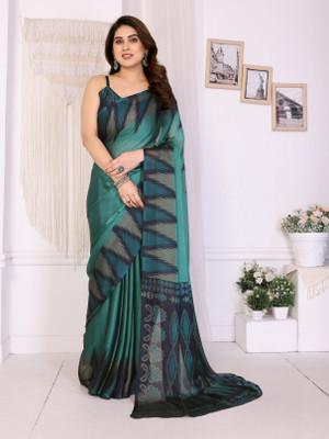 SuperLaxmi Printed Bollywood Chiffon, Georgette Saree(Green)