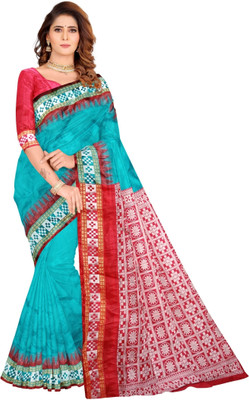 muannas Solid/Plain, Temple Border Sambalpuri Art Silk Saree(Grey)