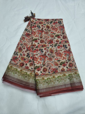 Arpita Fashion Digital Print Bollywood Linen Saree(Multicolor)