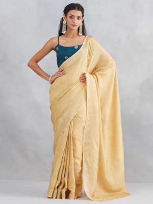 Tasrika Woven Banarasi Viscose Rayon Saree(Yellow)