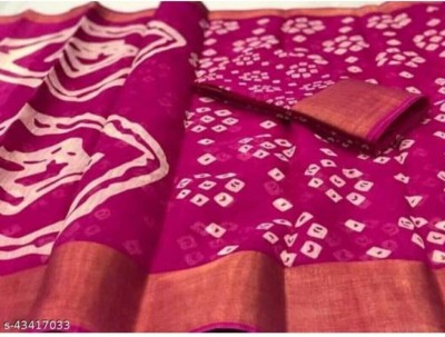 GHFASH Printed, Self Design Daily Wear Pure Cotton Saree(Purple)