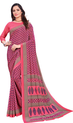 Daddys Queen Printed Kanjivaram Art Silk Saree(Black)