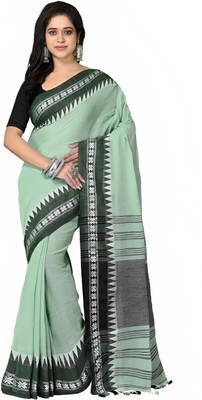 sdn Self Design Tant Pure Cotton Saree(Light Green)