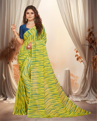 Jayu Self Design Bollywood Georgette Saree(Yellow)
