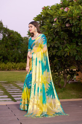 Aarunika SBT Self Design Bollywood Art Silk Saree(Light Blue)