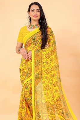 Aishwarya Printed Daily Wear Georgette Saree(Yellow)