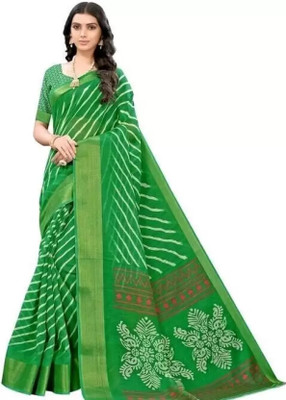 siddharth textiles Applique Gadwal Cotton Blend Saree(Green)