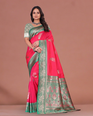 MANSSAREE Woven Banarasi Art Silk Saree(Multicolor)