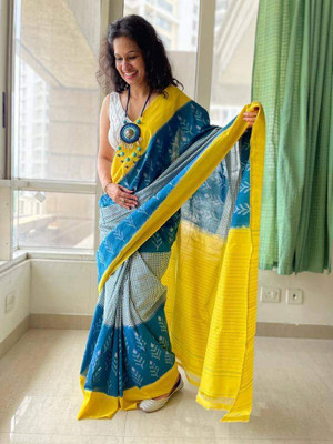 Keshri nandan Printed Chanderi Chanderi Saree(Multicolor)