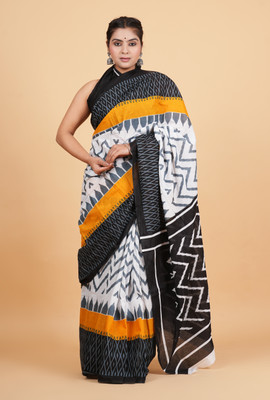 Krishna Creation Printed Handloom Pure Cotton Saree(Multicolor)