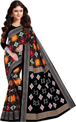 Sumit Textiles Digital Print Sambalpuri Cotton Blend Saree(Multicolor)