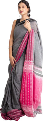 kalpana handloom Solid/Plain Handloom Pure Cotton Saree(Multicolor)