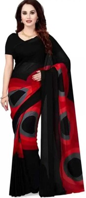 maar Striped Bandhani Georgette Saree(Multicolor)