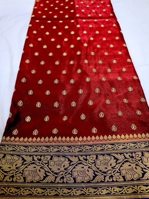 Zohra Mahal Woven, Embroidered Banarasi Satin Saree(Multicolor)