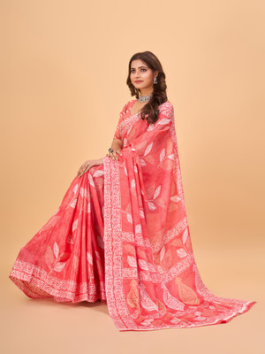 A V M Print Printed Daily Wear Cotton Blend Saree(Multicolor)