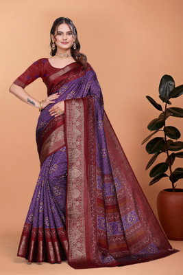 UDANI ENTERPRISE Printed Kanjivaram Art Silk Saree(Multicolor)
