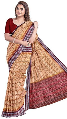 JAYANTI HANDLOOM Printed Sambalpuri Pure Cotton Saree(Multicolor)