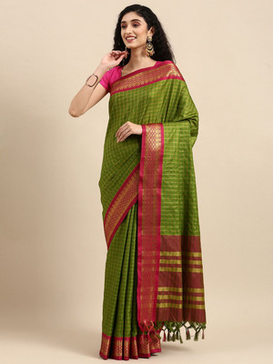ANOUK Self Design Banarasi Pure Silk Saree(Green)