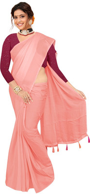 EVERYDAY CREATION Self Design Bollywood Georgette Saree(Orange)