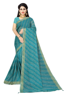 jalajdesigner Printed Bollywood Viscose Rayon Saree(Light Blue)