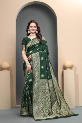 SHREE SANT SAREES Woven Banarasi Jacquard Saree(Green)