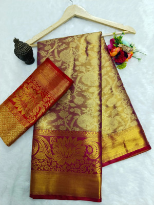 Gajal Self Design Kanjivaram Art Silk, Pure Silk Saree(Magenta)