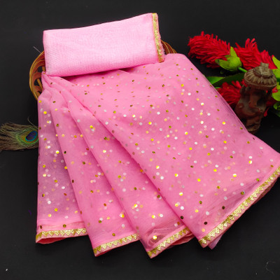 CHITRA FASHION Hand Painted Bollywood Net Saree(Pink)