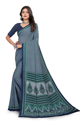 Vimla Printed Bollywood Crepe Saree(Blue)