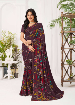 Laxmipati sarees Printed Daily Wear Georgette Saree(Purple)