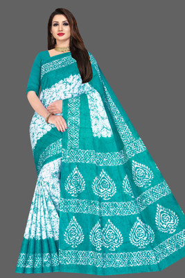 SARITA SAREES Printed Sambalpuri Pure Cotton Saree(Light Green)
