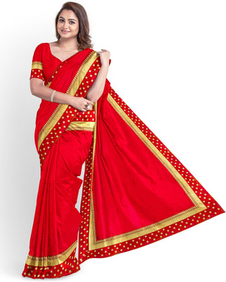 color bucket Self Design Assam Silk Silk Blend Saree(Red)