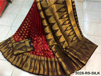 Radhe designer Dyed Banarasi Nylon Saree(Maroon)