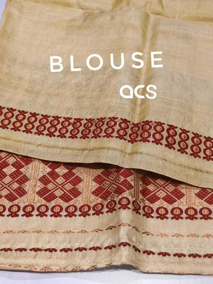 Ramani brothers Woven Mekhela Chador Pure Silk Saree(Cream)