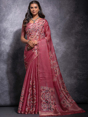 Tasrika Woven Chinnalapattu Linen Saree(Pink)