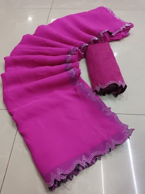 Sareez House Self Design Bollywood Georgette Saree(Pink)