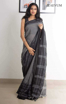 Moumitasaree Solid/Plain, Self Design Tant Pure Cotton Saree(Silver)