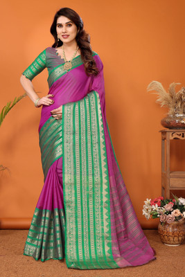 Soor Panchi Woven Banarasi Jacquard Saree(Light Green)
