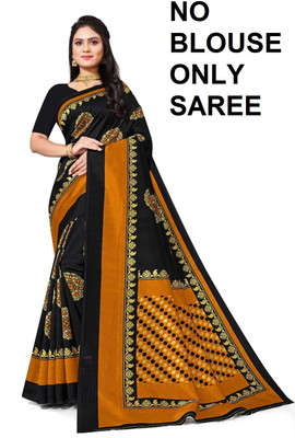 Vimalnath Synthetics Printed Daily Wear Art Silk Saree(Black)