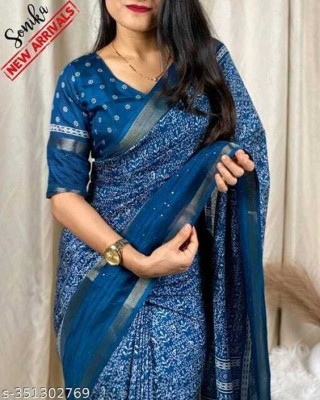 Adiyogi Enterprise Printed Bollywood Silk Blend Saree(Maroon)