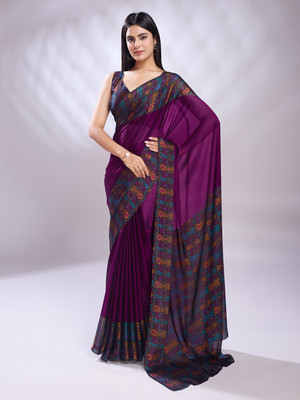RekhaManiyar Printed Bollywood Chiffon Saree(Multicolor)
