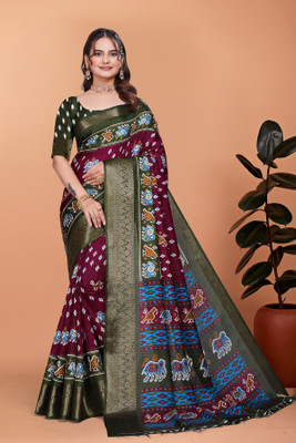 UDANI ENTERPRISE Printed Kanjivaram Art Silk Saree(Magenta)