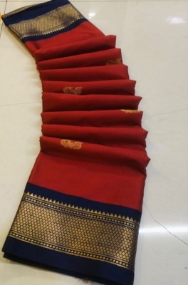 Hashir textile Woven Paithani Cotton Silk Saree(Multicolor)