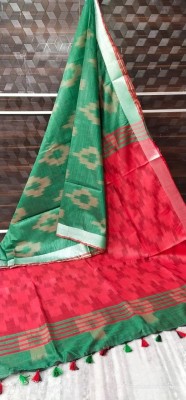 Sandeep Silk Woven Bhagalpuri Cotton Blend Saree(Multicolor)