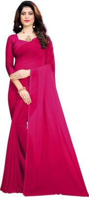 Ghan Sals Solid/Plain Bollywood Georgette Saree(Pink)