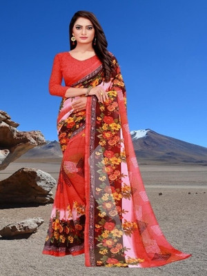 Suali Digital Print Bollywood Georgette Saree(Multicolor)